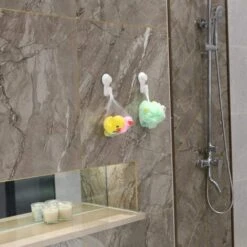 Crochet à Ventouse De Douche, Ventouse Réutilisable, Tenture Murale Imperméable Et Solide, Crochet à Ventouse Lourd En Luffa Détachable Pour Salle De Bain Et Cuisine 2 Pièces (blanc) -Stanleyfaco Magasin 40296304 3