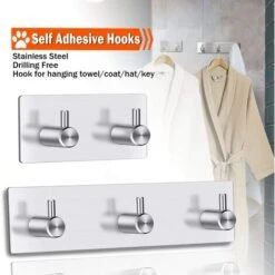 Crochet D'aspiration Deux Ventouses à Vide Équipement Lourd Fenêtre En Verre étanche Détachable Avec Crochet En Métal Crochet Mural Cuisine Salle De Bain Douche Serviette Palan Clé Appareil-Argent -Stanleyfaco Magasin 40296312 5