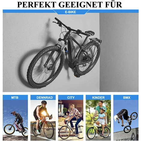 Support Mural Pour Pédale 2 Vélos Suspension Pour E-bikes, MTB, Road Bike Wall Mount 4 Support Mural Pour Pédale 2 Vélos Suspension Pour E-bikes, MTB, Road Bike Wall Mount – Image 2
