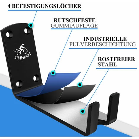 Support Mural Pour Pédale 2 Vélos Suspension Pour E-bikes, MTB, Road Bike Wall Mount 5 Support Mural Pour Pédale 2 Vélos Suspension Pour E-bikes, MTB, Road Bike Wall Mount – Image 3