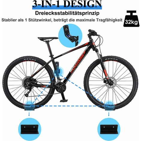 Support Mural Pour Pédale 2 Vélos Suspension Pour E-bikes, MTB, Road Bike Wall Mount 6 Support Mural Pour Pédale 2 Vélos Suspension Pour E-bikes, MTB, Road Bike Wall Mount – Image 4