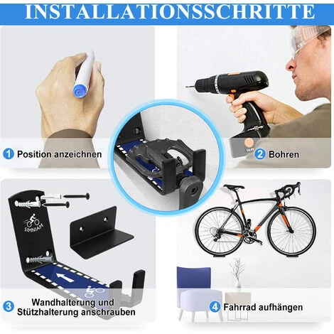 Support Mural Pour Pédale 2 Vélos Suspension Pour E-bikes, MTB, Road Bike Wall Mount 7 Support Mural Pour Pédale 2 Vélos Suspension Pour E-bikes, MTB, Road Bike Wall Mount – Image 5