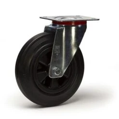 Roulette Pivotante Diamètre 125 Mm Caoutchouc Noir - 100 Kg