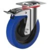 Roulette Pivotante à Frein Caoutchouc EASYROLL® BLEU Diamètre 100 Mm Roulement à Rouleaux - 140 Kg -Stanleyfaco Magasin 4152630 1