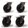 Lot Roulettes Pivotantes Et Pivotantes à Frein Caoutchouc Noir 125 Mm - 300 Kg 1 Lot Roulettes Pivotantes Et Pivotantes à Frein Caoutchouc Noir 125 Mm - 300 Kg -Stanleyfaco Magasin 4152681 1