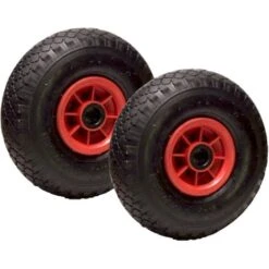 LOT De 2 X Roue Gonflable Diable 260 X 85 (3.00-4) Alésage 20 Mm Roulement à Rouleaux