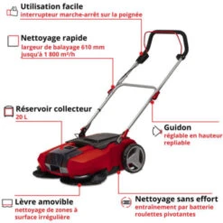Einhell Sans Fil 18V Balayeuse TE SW 18/610 Li Puissance X-Change / Sans Batterie, Sans Chargeur -Stanleyfaco Magasin 44327893 2