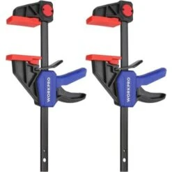 WORKPRO Jeu De Serre-joints à Une Main 2 Pièces En Acier Et Nylon Pour Une Fixation Précise, Largeur De Serrage 153 Mm, Force De Serrage Maximale 68 Kg, Plage D'Etirement 135 Mm-285 Mm