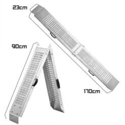 Rampe De Chargement Antidérapante En Acier De 250 Kg Pour Scooters De Moto Avec Poignées. 170x22,5x4,5 Cm -Stanleyfaco Magasin 48887348 5