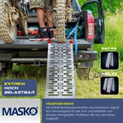 Masko® ALU Rampe D'accès Rampe De Chargement Rail De Chargement Antidérapant Pliable, 1x Auffahrrampe (de) -Stanleyfaco Magasin 50752931 3