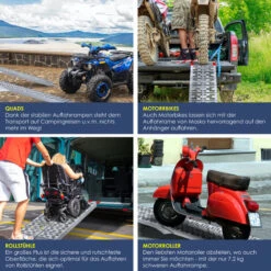 Masko® ALU Rampe D'accès Rampe De Chargement Rail De Chargement Antidérapant Pliable, 1x Auffahrrampe (de) -Stanleyfaco Magasin 50752931 5