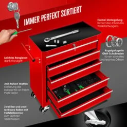 Masko® Chariot De Chariot D'atelier Outil Panier Boîte à Outils 5 Et 7 Sujets Toolbox, 5 Fächer Rot (de) -Stanleyfaco Magasin 50752945 3