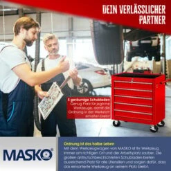 Masko® Chariot De Chariot D'atelier Outil Panier Boîte à Outils 5 Et 7 Sujets Toolbox, 5 Fächer Rot (de) -Stanleyfaco Magasin 50752945 5