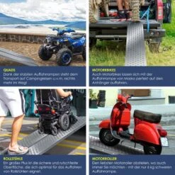 MASKO® 2X Rampe D'accès 400 Kg Rampe De Chargement Rail De Chargement Acier Galvanisé Antidérapant 200 Kg Pièce Max 400 Kg La Paire. Rampe De Chargement Pour Moto Tout-terrain Quad Voiture Ramp -Stanleyfaco Magasin 50753025 5
