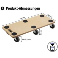 Metafranc Dollies 680 Mm X 290, 300 Kg De Contreplaqué, TPE -Stanleyfaco Magasin 50821411 2