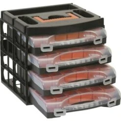 Set De Coffrets De Rangement à Séparations Variables Alutec 56100 (L X L X H) 322 X 279 X 297 Mm