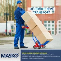 Masko® Diable Pour Escaliers Diable à Sac Diable De Transport D’une Charge Maximale De 200 kg Monte-escalier Chariot De Transport, Jaune -Stanleyfaco Magasin 51246708 5