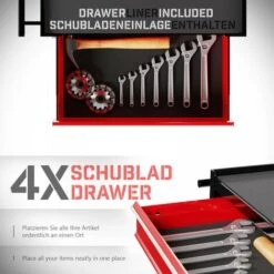 Nova Chariot à Outils De L'atelier Avec 4 Tiroirs Et Freins Verrouillables Avec Clé -Stanleyfaco Magasin 52056610 3