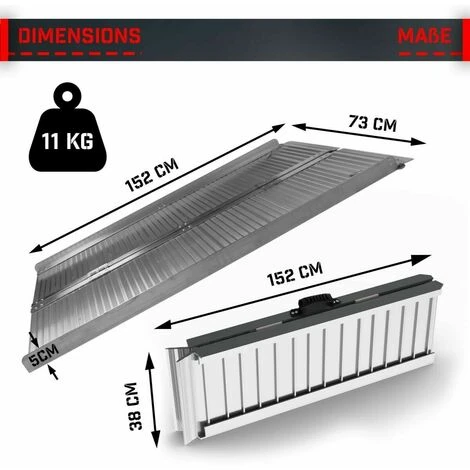 Nova Rampe De Fauteuil Roulant Pliable En Aluminium Antidérapant à Partir De 150 Cm 4 Nova Rampe De Fauteuil Roulant Pliable En Aluminium Antidérapant à Partir De 150 Cm – Image 2