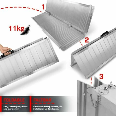 Nova Rampe De Fauteuil Roulant Pliable En Aluminium Antidérapant à Partir De 150 Cm 5 Nova Rampe De Fauteuil Roulant Pliable En Aluminium Antidérapant à Partir De 150 Cm – Image 3