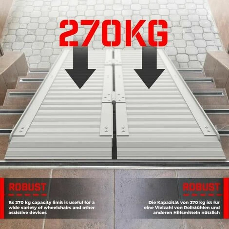Nova Rampe De Fauteuil Roulant Pliable En Aluminium Antidérapant à Partir De 150 Cm 7 Nova Rampe De Fauteuil Roulant Pliable En Aluminium Antidérapant à Partir De 150 Cm – Image 5
