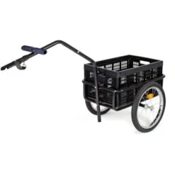 Remorque Pour Vélo Charge Max. 50kg Charrette à Bras Pour Bicyclette Pneus Chariot Emplettes -Stanleyfaco Magasin 52871876 4
