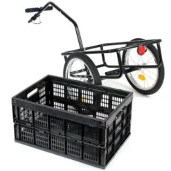 Remorque Pour Vélo Charge Max. 50kg Charrette à Bras Pour Bicyclette Pneus Chariot Emplettes -Stanleyfaco Magasin 52871876 5