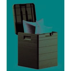 Coffre De Rangement Extérieur 42,50X44X50Cm Résine Marron Woody 90 Natuur Nt128619