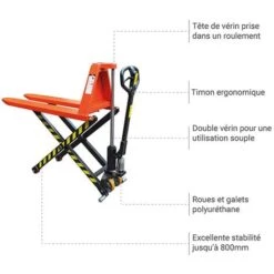 Transpalette Haute Levée - Charge 1000kg - Fourches 1190x520mm - JL5210 -Stanleyfaco Magasin 5438437 3