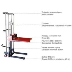 Gerbeur Manuel - Charge 400kg - Levée De 85 à 1500mm - SPJ4150 9 Gerbeur Manuel - Charge 400kg - Levée De 85 à 1500mm - SPJ4150 -Stanleyfaco Magasin 5438524 3