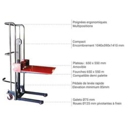 Gerbeur Manuel - Charge 400kg - Levée De 85 à 1500mm - SPJ4150 10 Gerbeur Manuel - Charge 400kg - Levée De 85 à 1500mm - SPJ4150 -Stanleyfaco Magasin 5438524 4