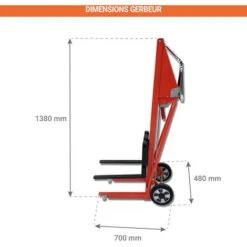 Mini Gerbeur - Levée Max 1050 Mm / Mini 95 Mm- Charge Max 120kg - PM120 -Stanleyfaco Magasin 5438675 2
