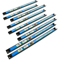 Kit Barres Porte-outils 9x46cm Barres Magnétiques Acier Rangement Accessoires Atelier Montage Mural