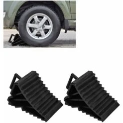 2 Pièces Cales De Roue Voiture, Cale De Roue En Plastique Avec Poignée Bloc Anti-dérapant Pneu Butée D'alignement De Roue Base Antidérapante Pour Voiture Durable Noir 15.5 X 9 X 9.8cm,Versailles