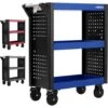 AREBOS Chariot De Service 3 Compartiments Chariot D'atelier Chariot à OutilsChariot Pour Le Transport Et Le StockageBleu /Noir -Stanleyfaco Magasin 55401510 1