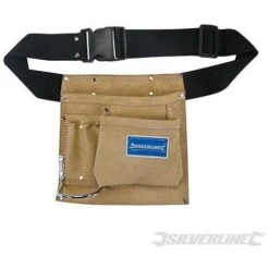 Silverline Ceinture-sacoche En Daim à Outils/clous, 5 Poches, 220 X 220 Mm, 220 X 220 Mm