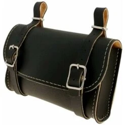 Sacoche De Selle Vélo Noir Avec Boucle De Fermeture Simili Cuir Ville Vtc Vintage