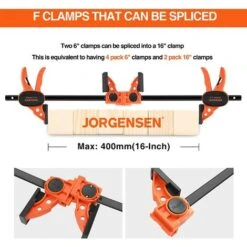 Jorgensen Jeu De Serre-joint à Une Main Légers 4 Pièces Avec Libération Rapide, Largeur De Serrage 400mm (Connextion De 2 Serres-joint), Force De Serrage Maximale 68kg, Plage D'Etirement Jusqu'à 290mm -Stanleyfaco Magasin 57218679 3