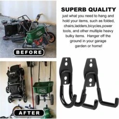 Lot De 12 Crochets De Garage Robustes à Double Crochet Pour Organiser Les Outils De Jardin Et De Garage, Les Outils électriques, Les Chaises, Les Vélos, Les Cordes, Les Articles En Vrac -Stanleyfaco Magasin 57794856 4