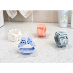 Déstockage 4 Pièces Mop Balai Support, Support De Rangement Mural Auto-Adhésif, Porte Balai Mural Multifonctions Support Cintre De Rangement Pour Votre Cuisine,Garage,Buanderie -Stanleyfaco Magasin 59799833 4