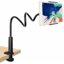 DENUOTOP Organiseur De Bureau Support De Tablette à Col De Cygne, Support De Tablette - Bras Réglable Flexible Dans Le Lit Pour Ipad / Téléphone Portable / Interrupteur / Samsung Galaxy Tabs