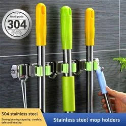 DENUOTOP Porte-outils De Jardin Porte Balai Mural Mur Mop Monté Et Broom Holder, Broom Organiseur Balai Support En Acier Inoxydable à Balai Pour Cuisine Salle De Bains Jardin Et Bureau -A -Stanleyfaco Magasin 60007217 5