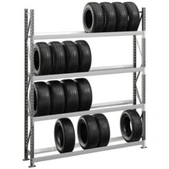 Grand Rack à Pneus 4 Niveaux 2500x2000x400mm - Élément Suivant - RAYOPN/4N/2040/S