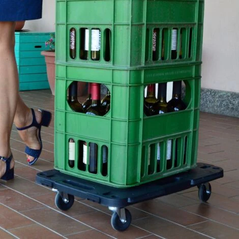 Plateforme à Roulettes En Polypropylène 580 X 380 X H 40 Mm Monté 580 X 380 X H 120 Mm Avec Système D'attache Pour étendre La Plate-Forme. 7 Plateforme à Roulettes En Polypropylène 580 X 380 X H 40 Mm Monté 580 X 380 X H 120 Mm Avec Système D'attache Pour étendre La Plate-Forme. – Image 5