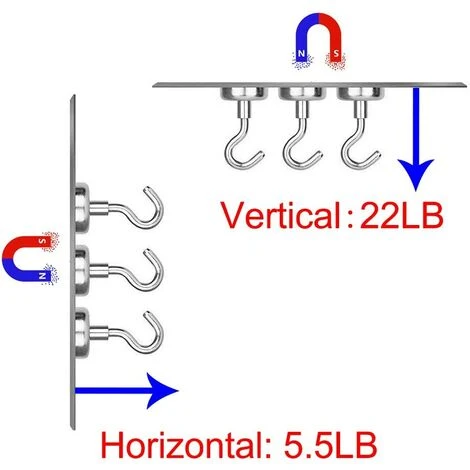 Lot De 25 Crochet Magnétique Crochet Aimants Néodyme Force D’attraction De 10 Kg 5 Lot De 25 Crochet Magnétique Crochet Aimants Néodyme Force D’attraction De 10 Kg – Image 3