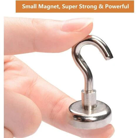 Lot De 25 Crochet Magnétique Crochet Aimants Néodyme Force D’attraction De 10 Kg 7 Lot De 25 Crochet Magnétique Crochet Aimants Néodyme Force D’attraction De 10 Kg – Image 5