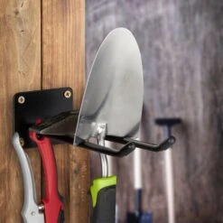 Supports Appareils Mural, Lot De 4, Crochet Double, Pour Balais, Porte Bêches à Visser, En Acier, 24 Cm, Noir -Stanleyfaco Magasin 61313758 3