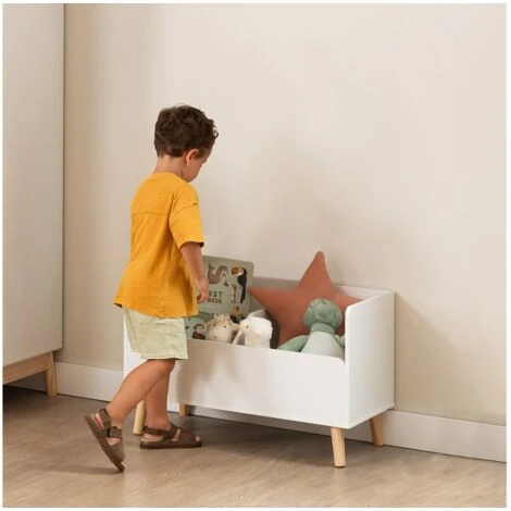 Tiroir à Jouets En MDF Tom Kids SKLUM Blanc 4 Tiroir à Jouets En MDF Tom Kids SKLUM Blanc – Image 2