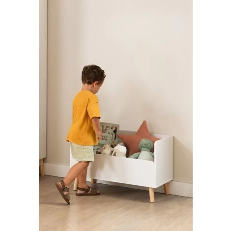 Tiroir à Jouets En MDF Tom Kids SKLUM Blanc 7 Tiroir à Jouets En MDF Tom Kids SKLUM Blanc – Image 5