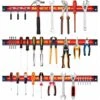 RELAX4LIFE Lot De 3 Barres Magnétiques Pour Outils, Installation Facile Design Industriel, 46x2,4x1,3CM, Charge Max 10KG Pour Chaque Barre, Rouge (Lot De 3 Barres)